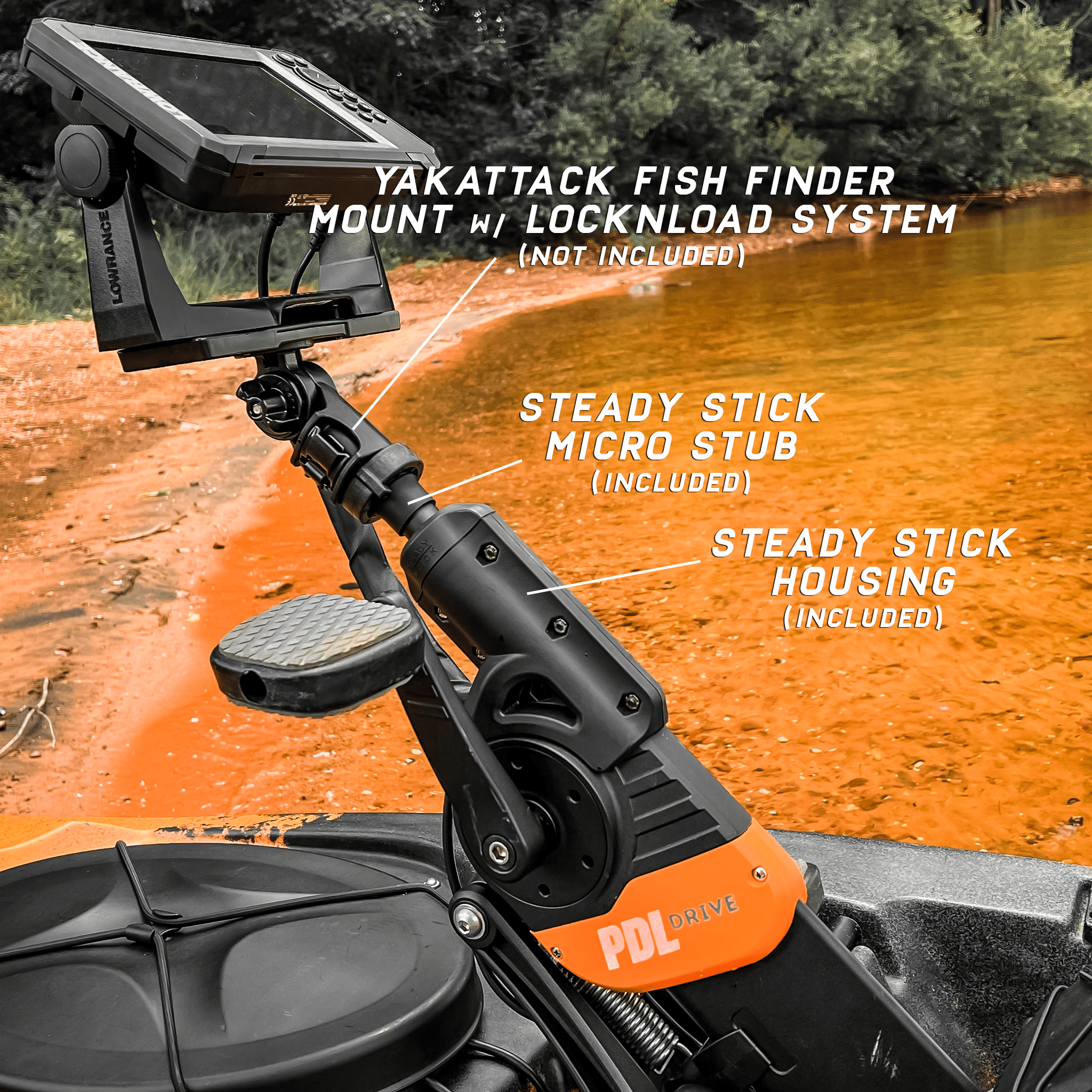 STEADY STICK® 4" MICRO STUB for the OLD TOWN PDL DRIVE, kayak accessory, Steady Stick®, at Festive Water Paddlesports