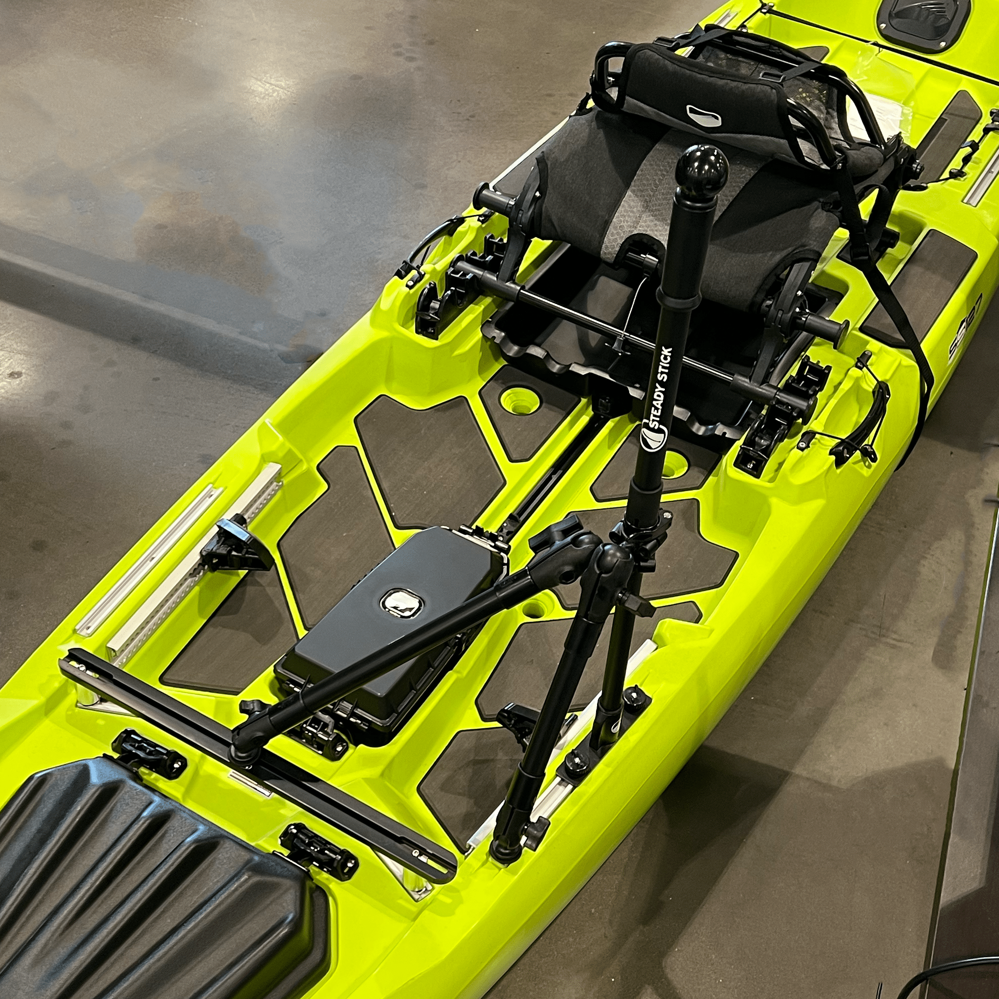 STEADY STICK® for the BONAFIDE SS127, kayak accessory, Steady Stick®, Configuration 1 (w/ crossbar) at Festive Water Paddlesports