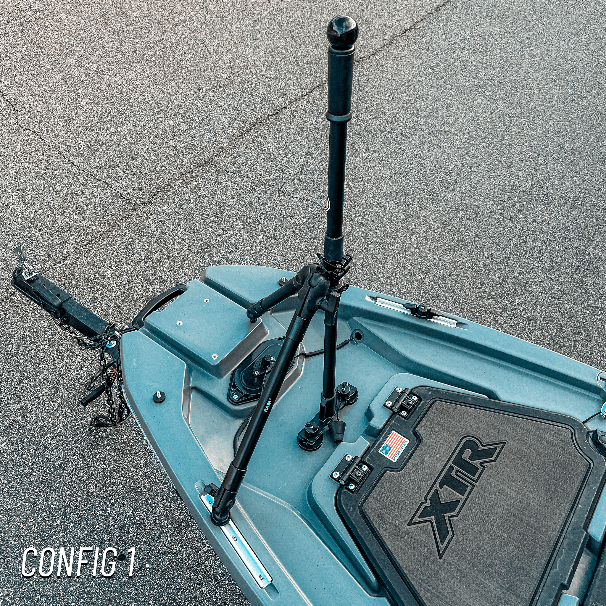 STEADY STICK® for the BONAFIDE XTR 130, kayak accessory, Steady Stick®, Configuration 1 at Festive Water Paddlesports