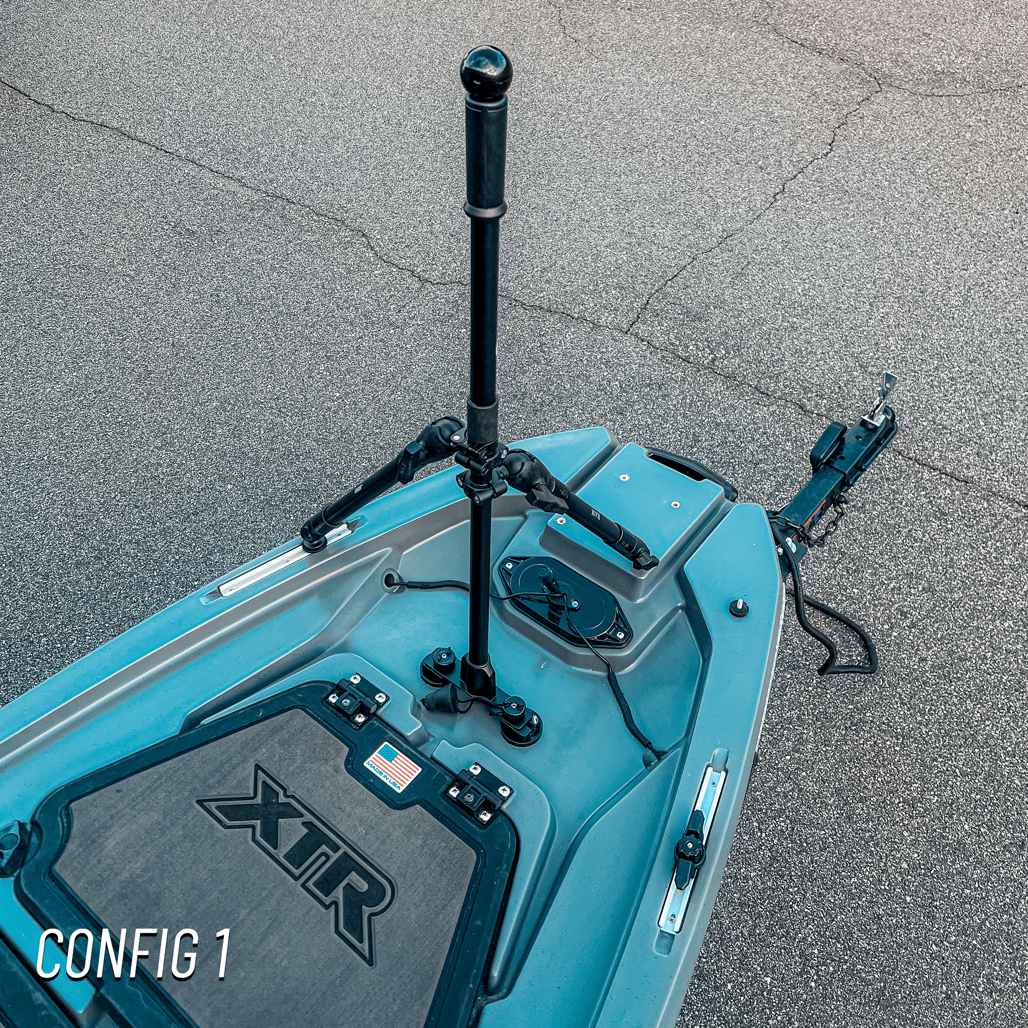 STEADY STICK® for the BONAFIDE XTR 130, kayak accessory, Steady Stick®, Configuration 1 at Festive Water Paddlesports