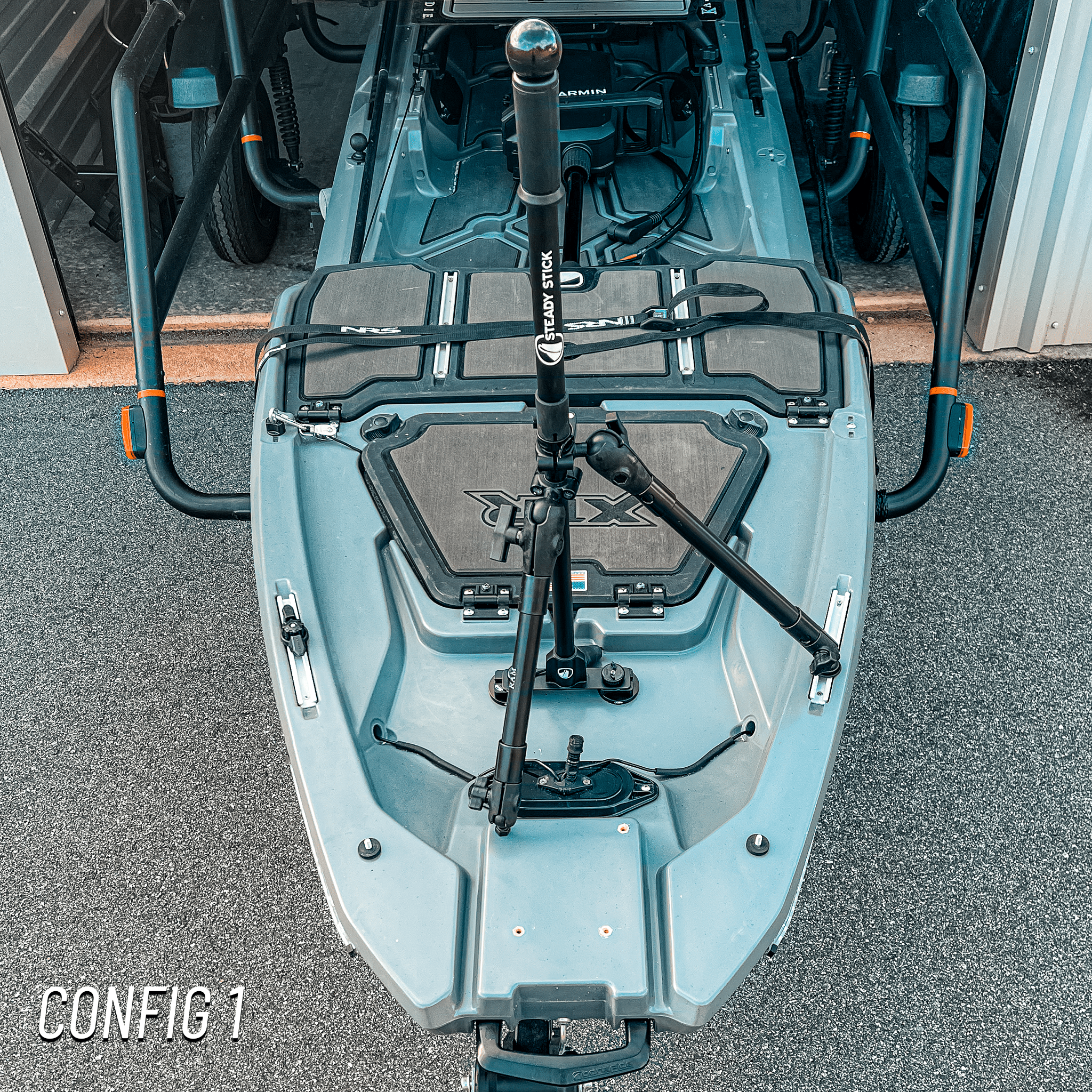 STEADY STICK® for the BONAFIDE XTR 130, kayak accessory, Steady Stick®, Configuration 1 at Festive Water Paddlesports