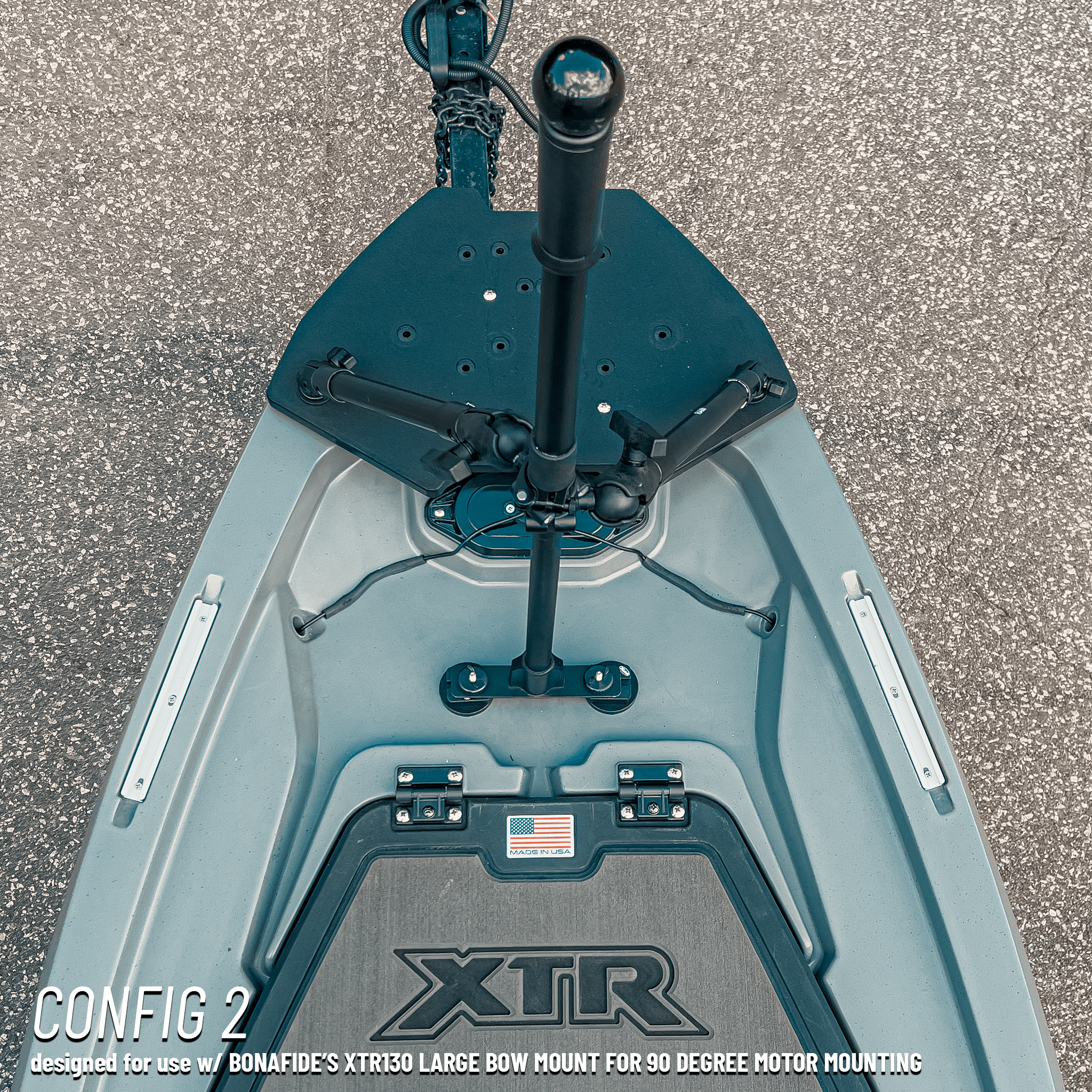 STEADY STICK® for the BONAFIDE XTR 130, kayak accessory, Steady Stick®, Configuration 2 at Festive Water Paddlesports