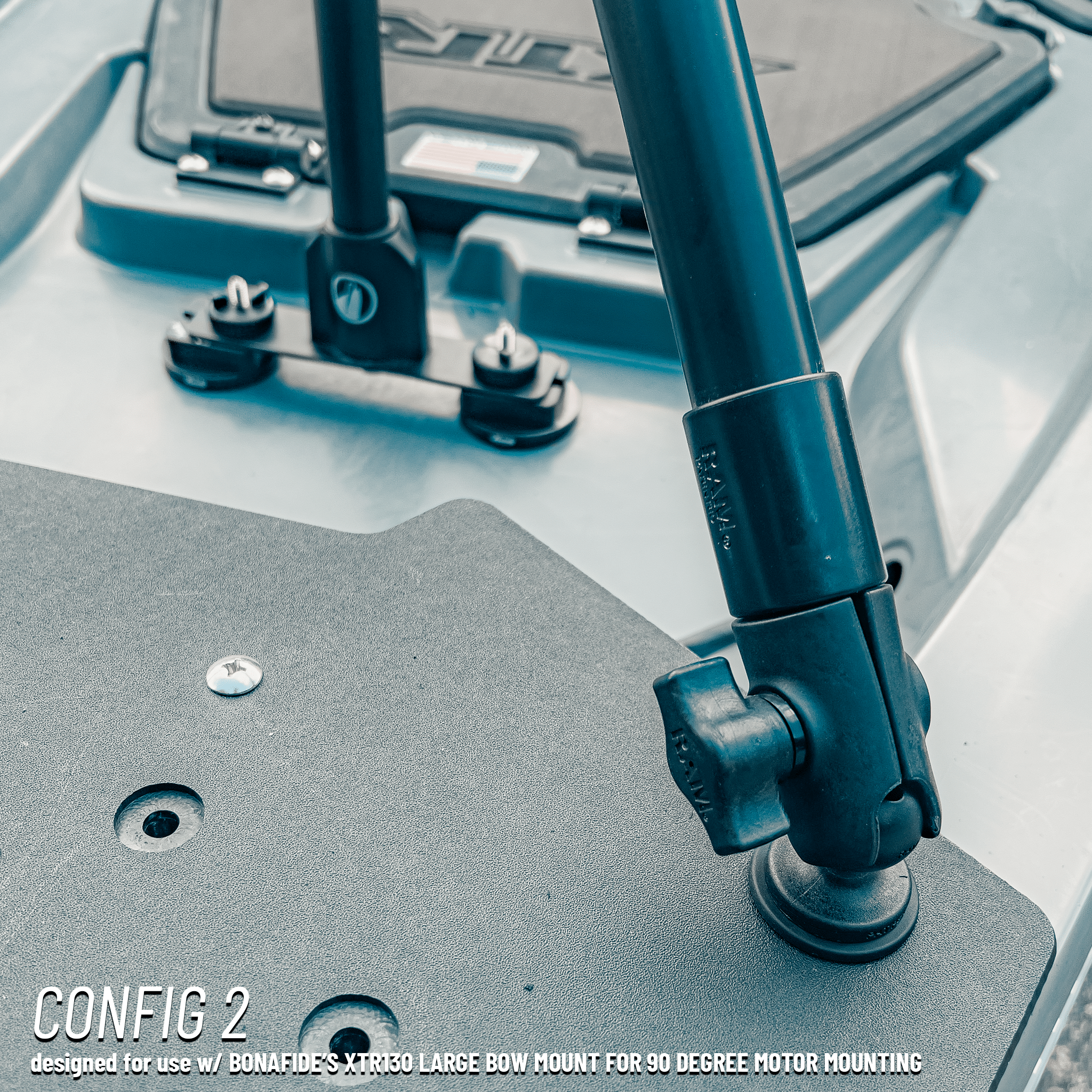 STEADY STICK® for the BONAFIDE XTR 130, kayak accessory, Steady Stick®, Configuration 2 at Festive Water Paddlesports