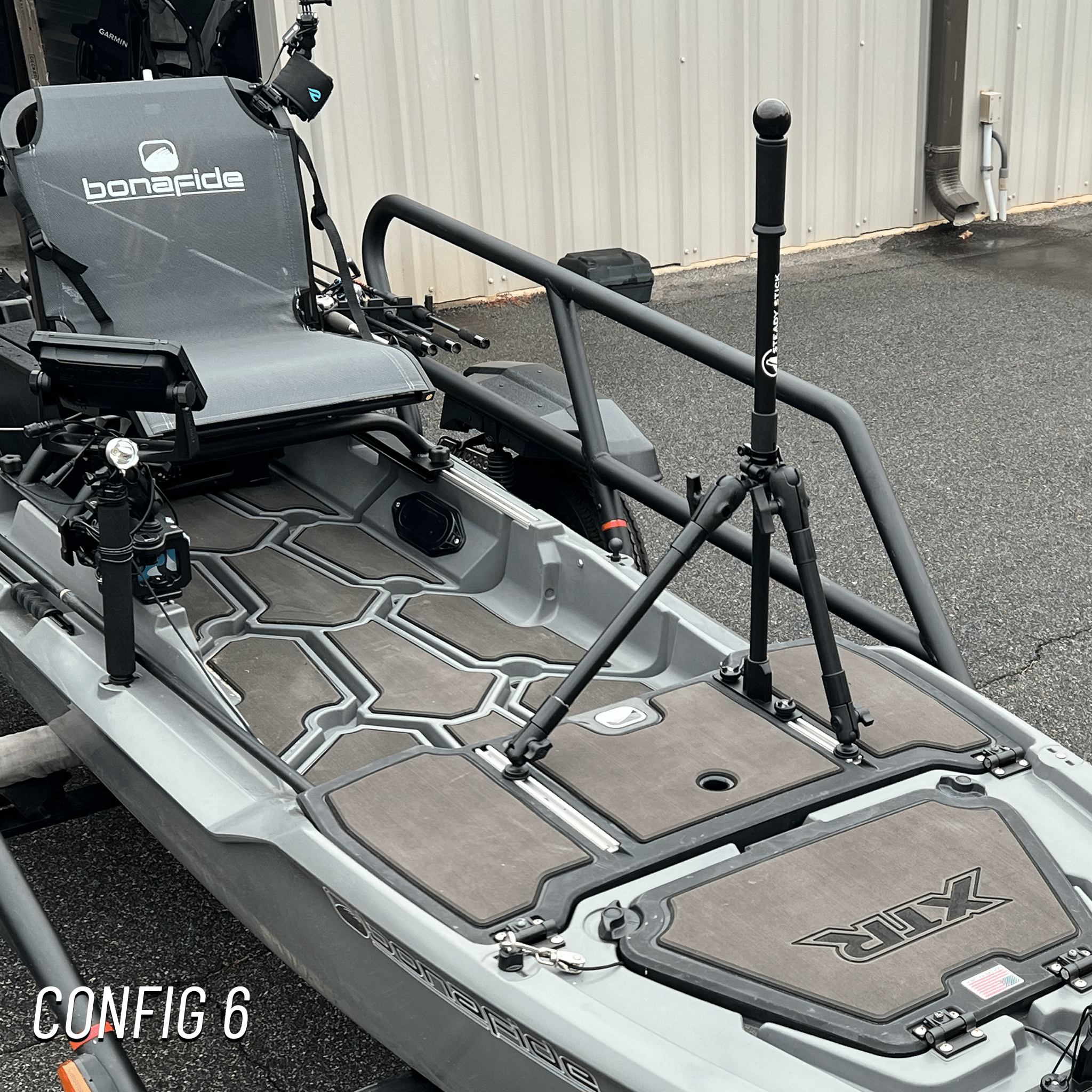 STEADY STICK® for the BONAFIDE XTR 130, kayak accessory, Steady Stick®, Configuration 6 at Festive Water Paddlesports