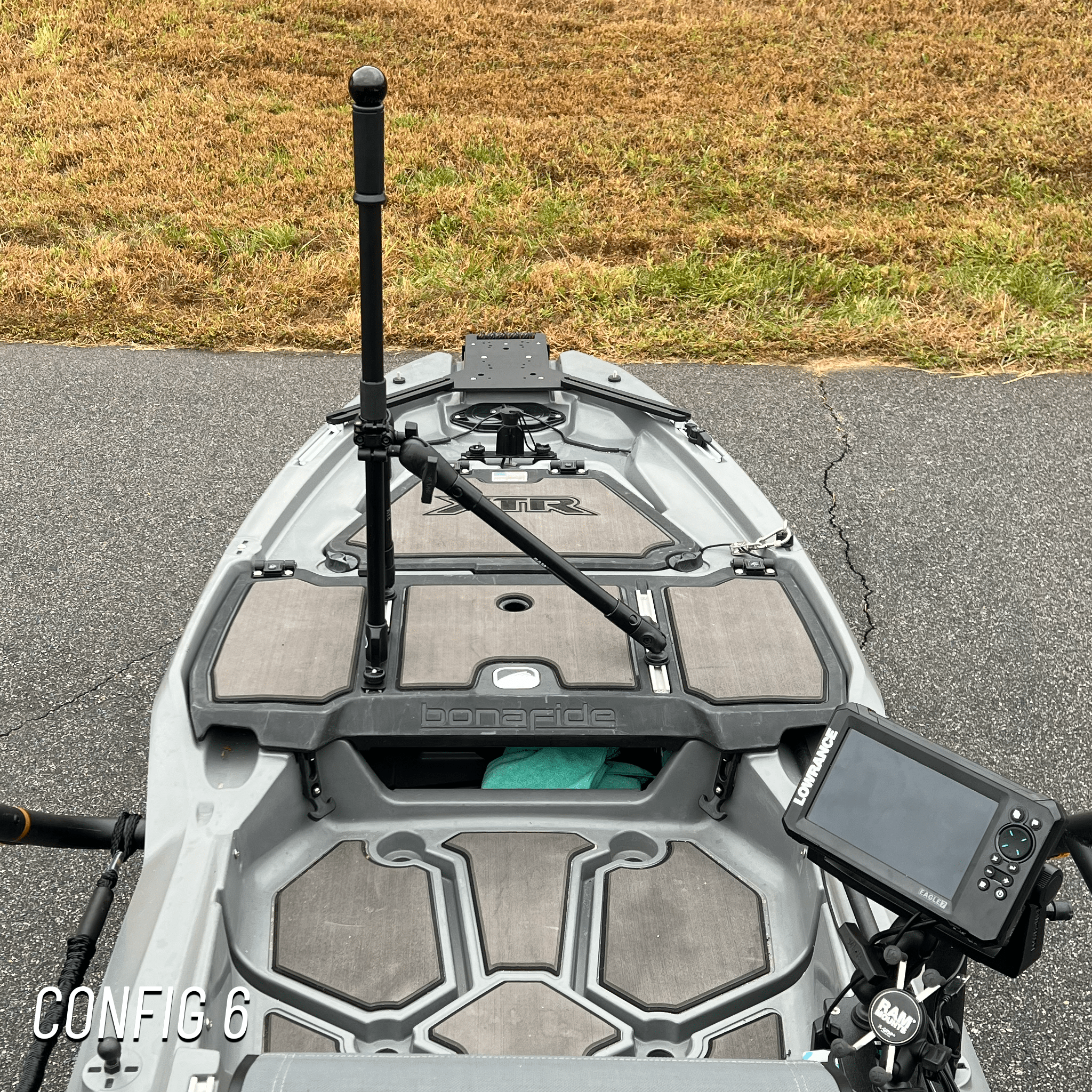 STEADY STICK® for the BONAFIDE XTR 130, kayak accessory, Steady Stick®, Configuration 6 at Festive Water Paddlesports