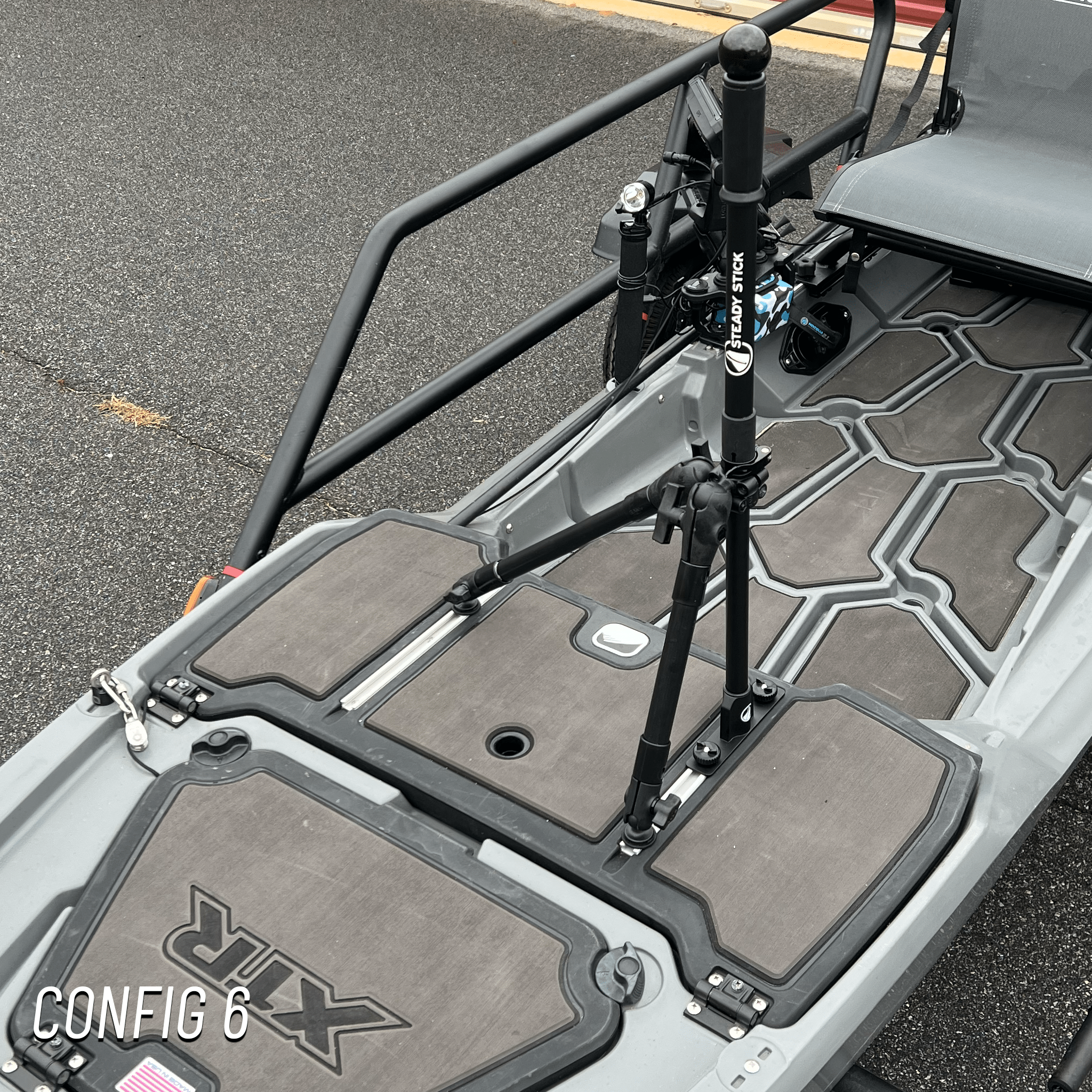 STEADY STICK® for the BONAFIDE XTR 130, kayak accessory, Steady Stick®, Configuration 6 at Festive Water Paddlesports