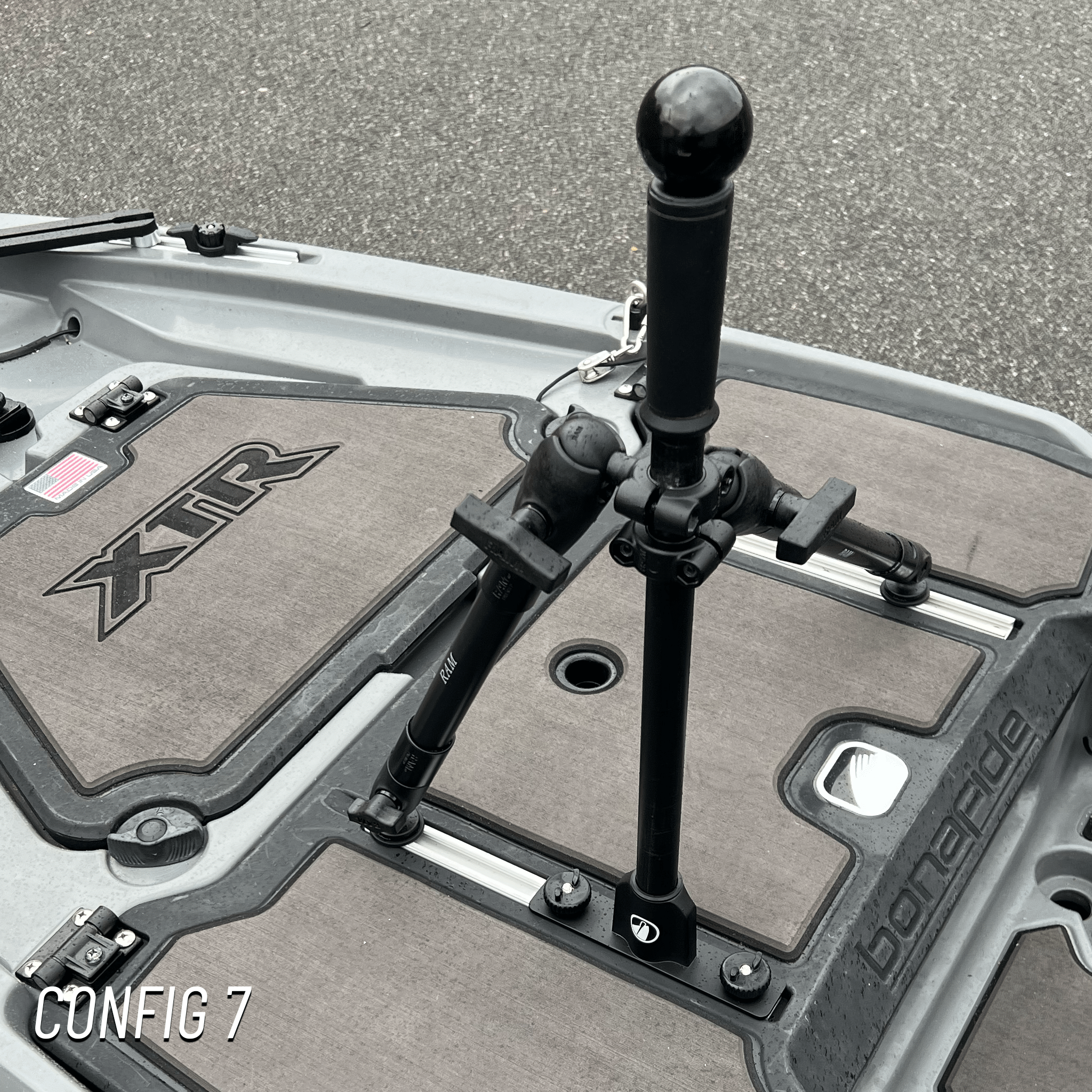 STEADY STICK® for the BONAFIDE XTR 130, kayak accessory, Steady Stick®, Configuration 7 at Festive Water Paddlesports