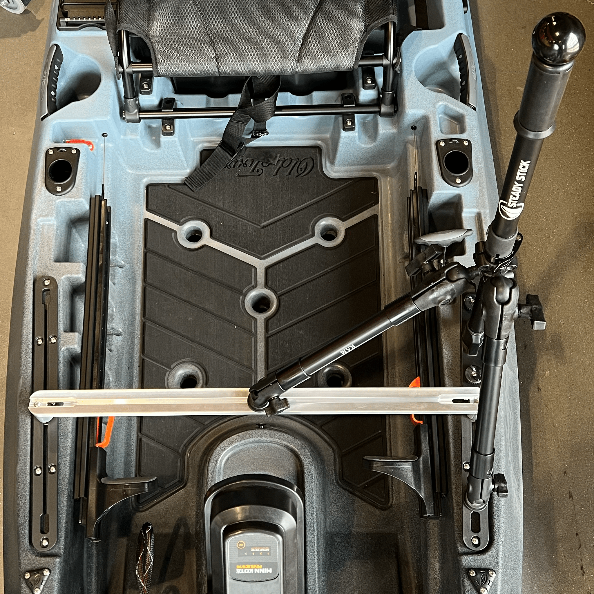 STEADY STICK® for the OLD TOWN AUTOPILOT, kayak accessory, Steady Stick®, Configuration 1 (w/ crossbar) at Festive Water Paddlesports