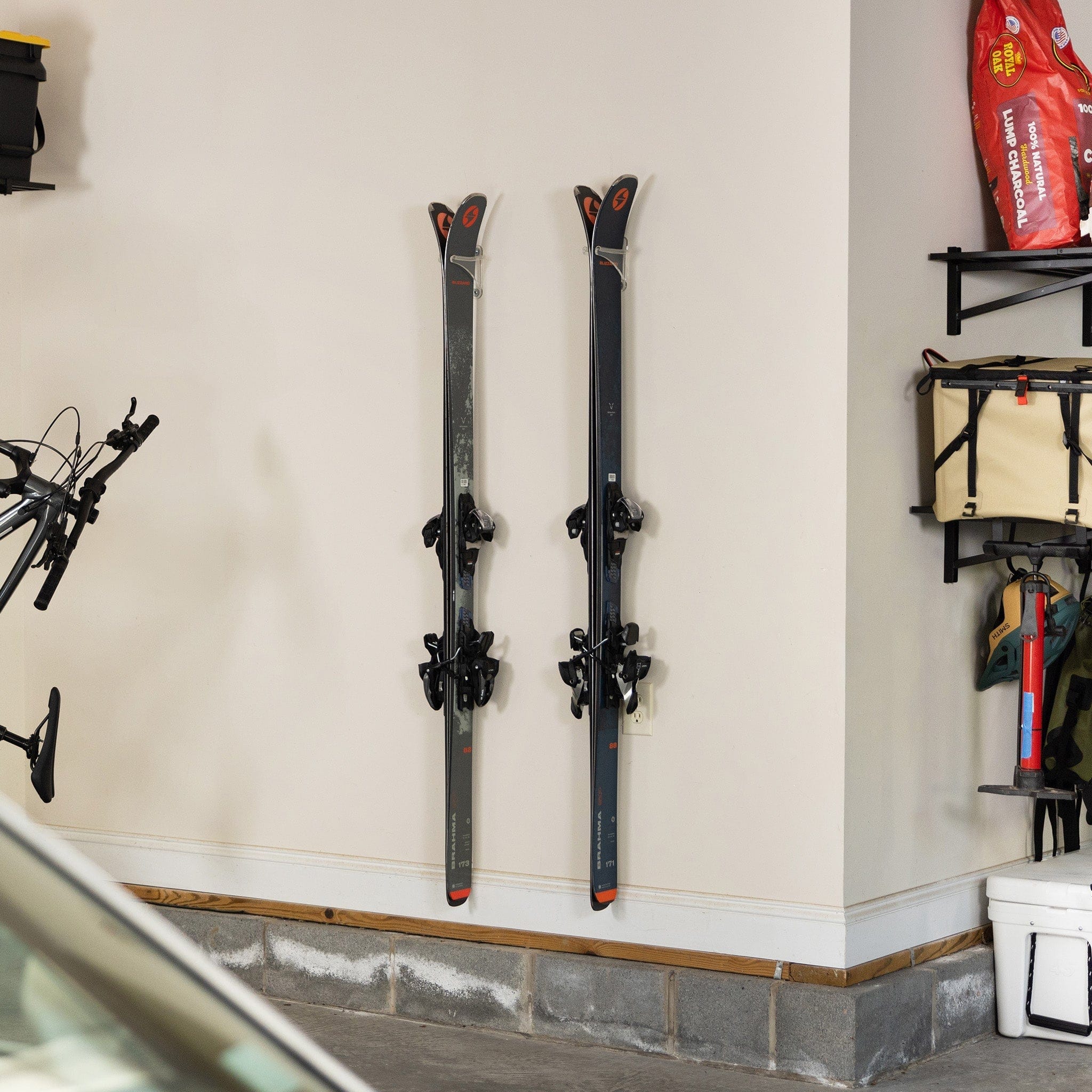 Summit Clear Acrylic Ski Wall Rack | 2 Pack, Wall Mounted, StoreYourBoard, , , at Festive Water Paddlesports