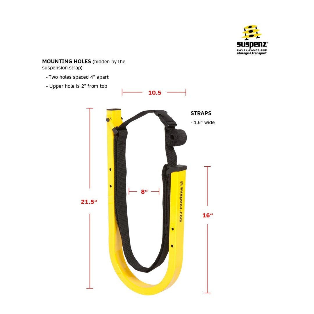 SUP Rack, Wall Storage, Suspenz, Marine Grade Black at Festive Water Paddlesports