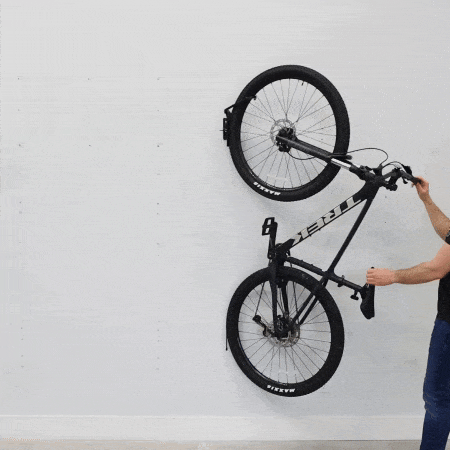 Swivel Mount Bike Storage Rack | 2 Bike Garage Wall Hooks | Mud