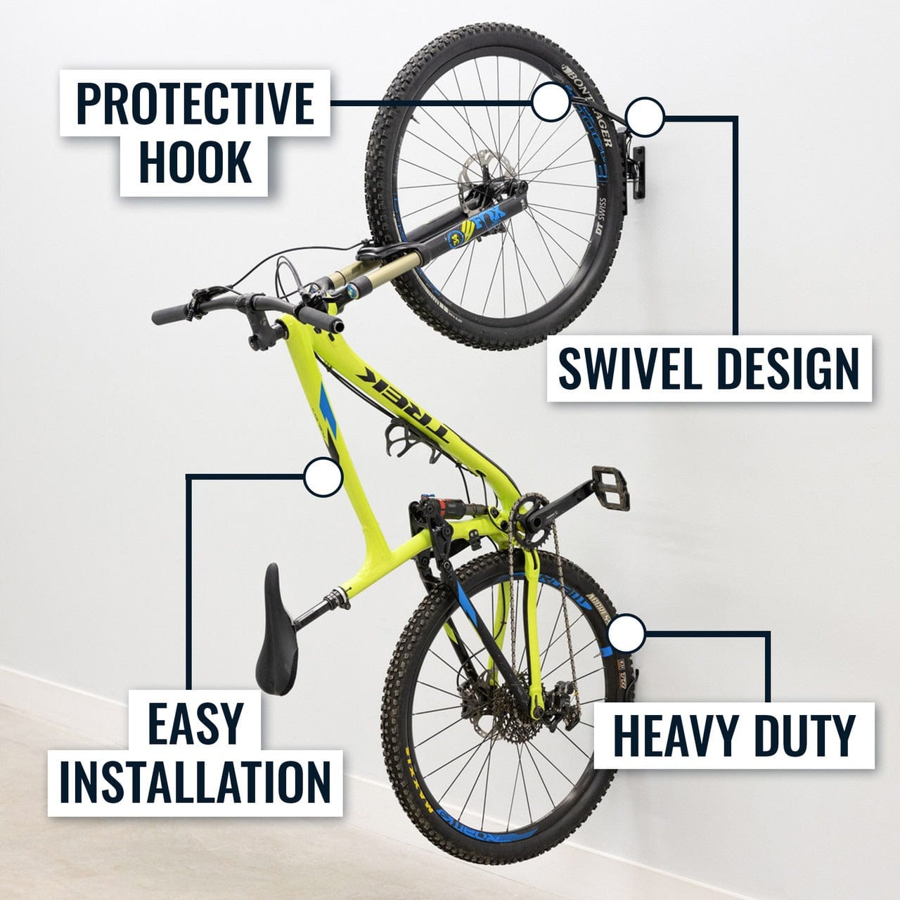 Swivel Mount Bike Storage Rack | Garage Wall Hook | Mud, Wall Mounted, StoreYourBoard, , , at Festive Water Paddlesports