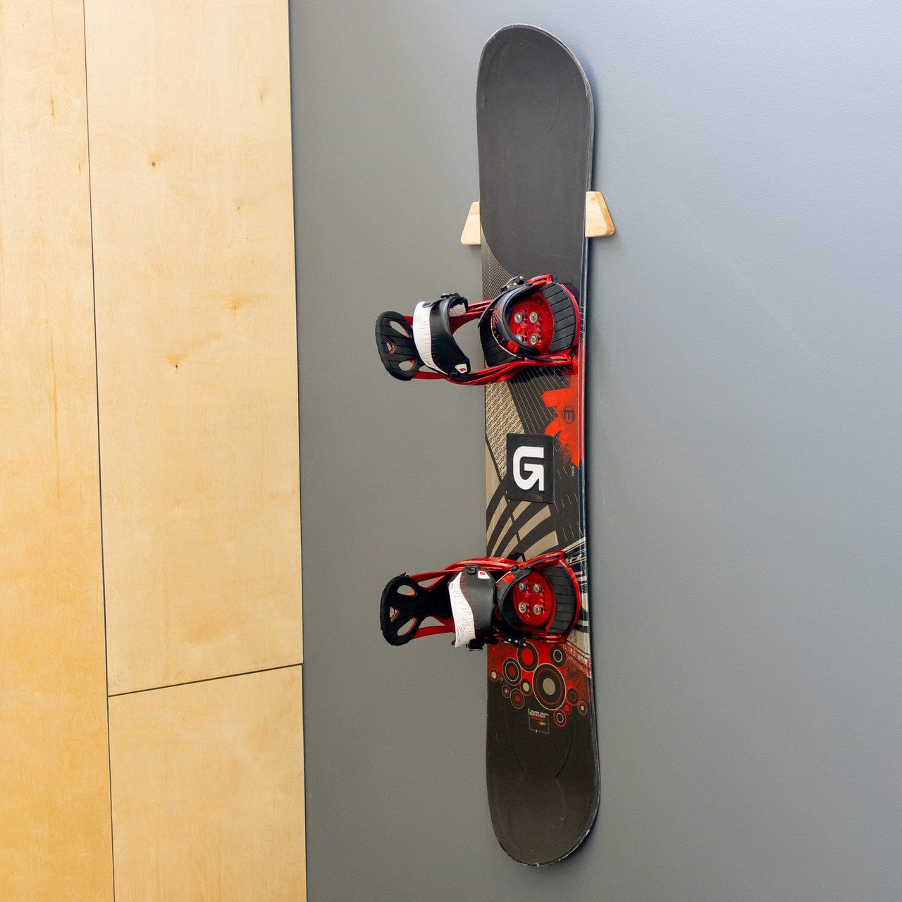 Taos Snowboard Storage | Minimalist Wood Display Rack, Wall Mounted, StoreYourBoard, , , at Festive Water Paddlesports