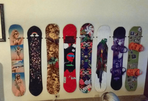 The Cinch Snowboard Display | Floating Rack | 1 Board, Wall Mounted, StoreYourBoard, , , at Festive Water Paddlesports
