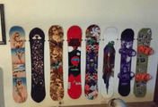 The Cinch Snowboard Display | Floating Rack | 2 Boards, Wall Mounted, StoreYourBoard, , , at Festive Water Paddlesports