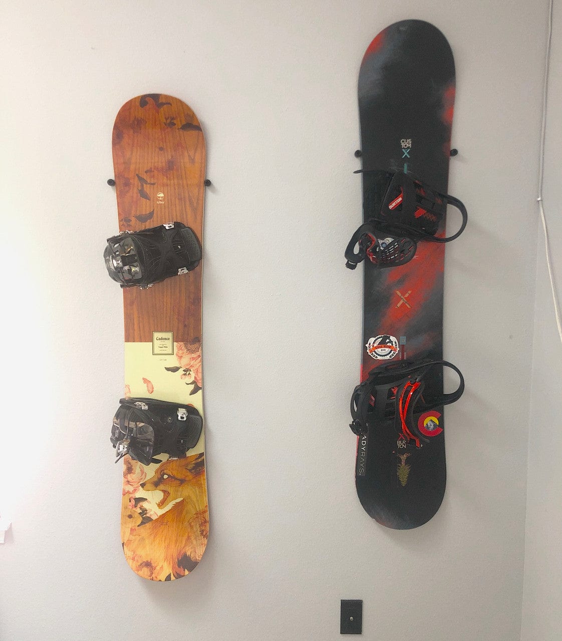 The Cinch Snowboard Display | Floating Rack | 2 Boards, Wall Mounted, StoreYourBoard, , , at Festive Water Paddlesports