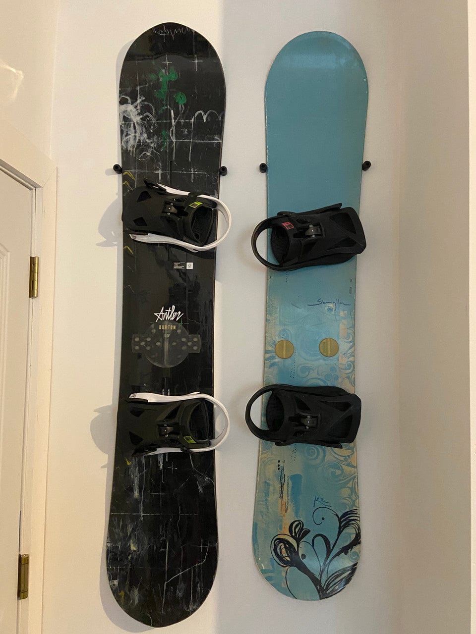 The Cinch Snowboard Display | Floating Rack | 2 Boards, Wall Mounted, StoreYourBoard, , , at Festive Water Paddlesports