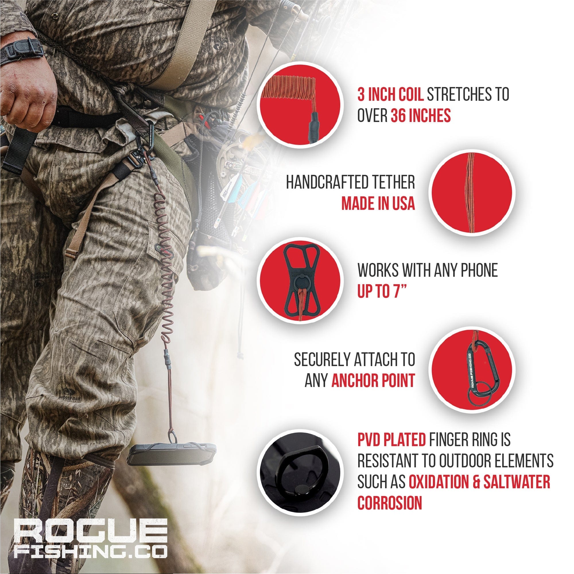 The Protector™ Phone Tether XD, , Rogue Fishing Co., Green, , at Festive Water Paddlesports
