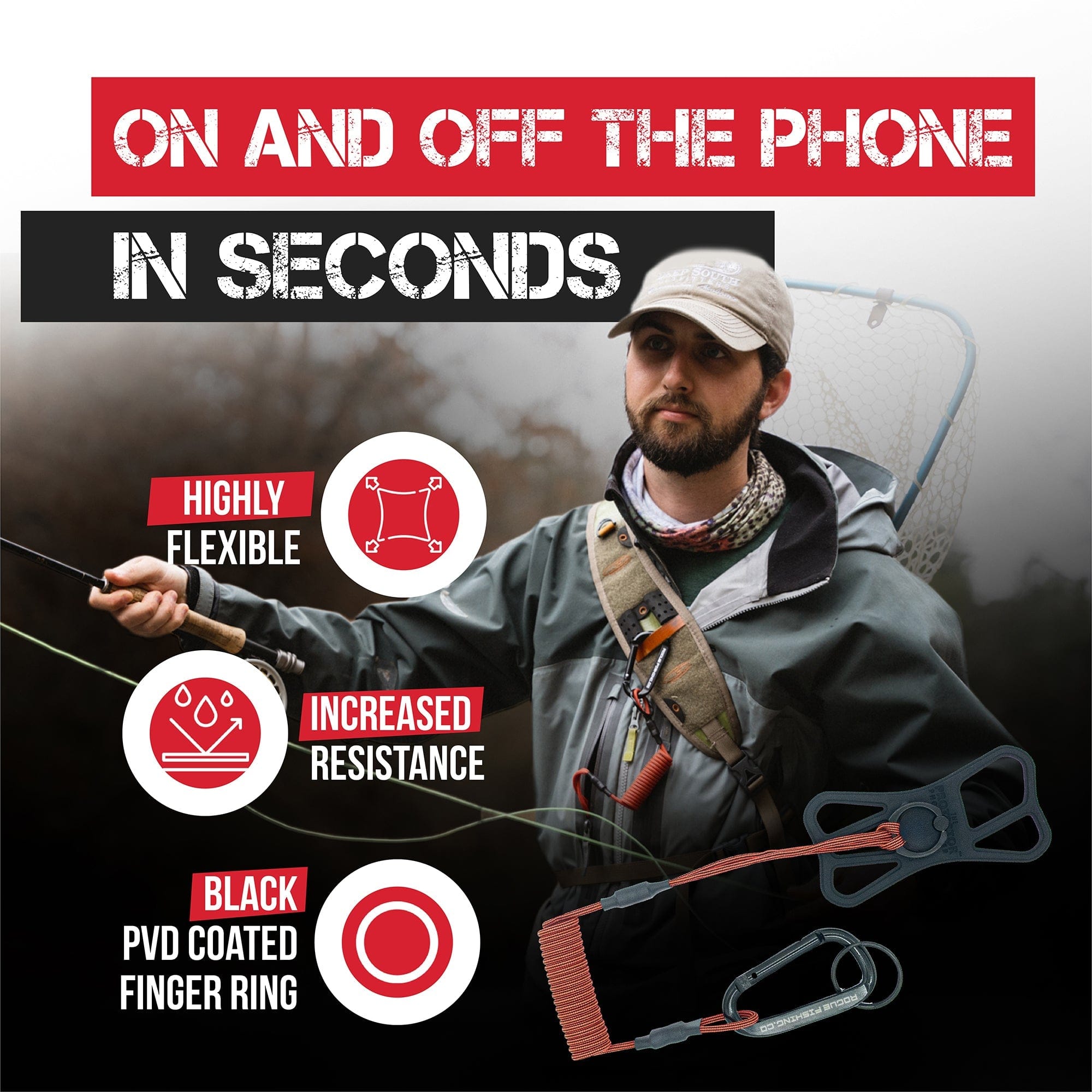 The Protector™ Phone Tether XD, , Rogue Fishing Co., Green, , at Festive Water Paddlesports