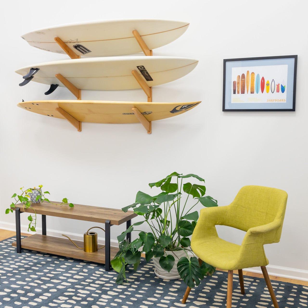 TidyTimber Surfboard Storage Wood Rack | Holds 3 Surfboards, Wall Mounted, StoreYourBoard, , , at Festive Water Paddlesports