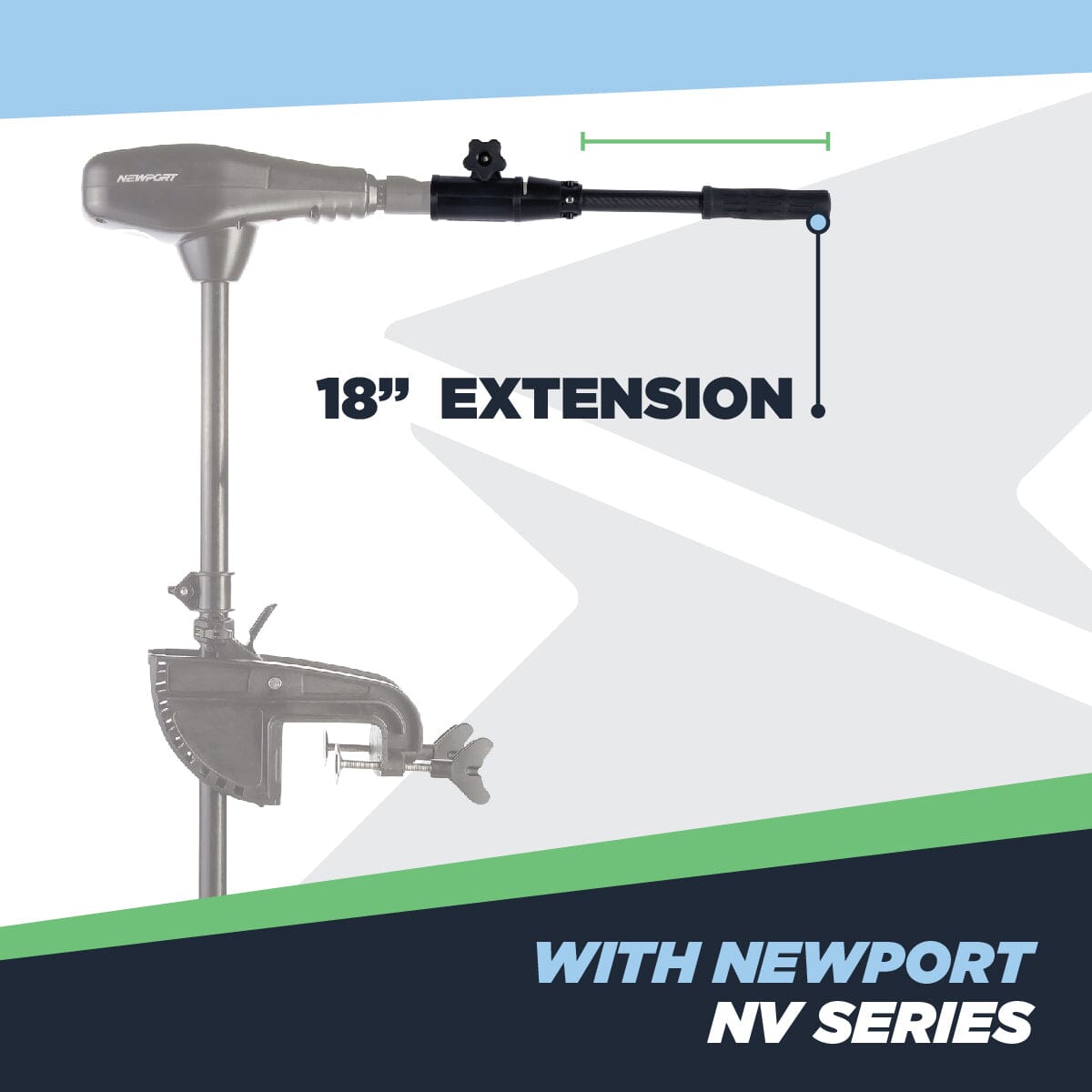 Tiller Extension Handle, Trolling Motor Accessory, Newport Wholesale, 32 Inch at Festive Water Paddlesports