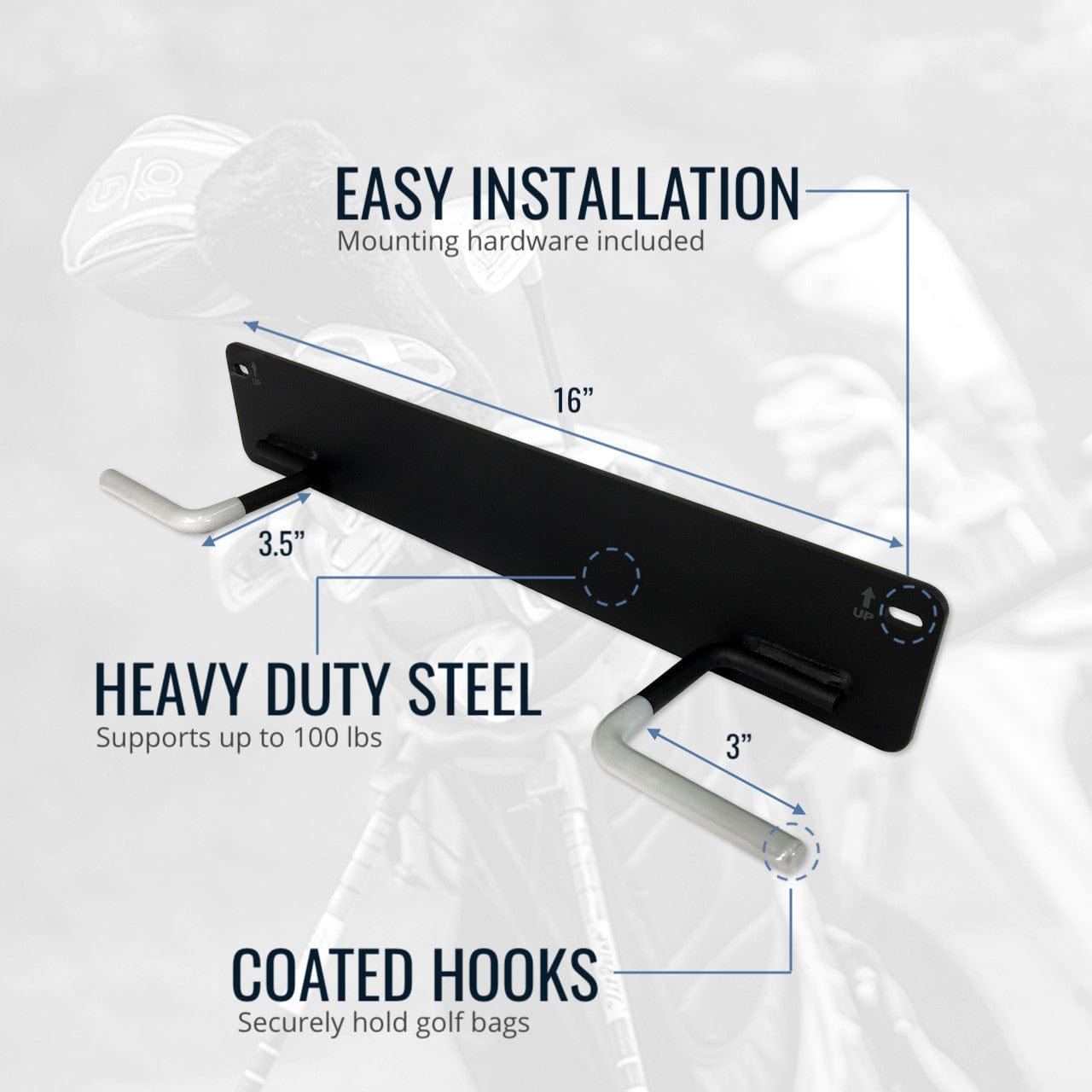 Torrey Pines Golf Bag Storage Rack | Holds 2 Golf Bags, Wall Mounted, StoreYourBoard, , , at Festive Water Paddlesports
