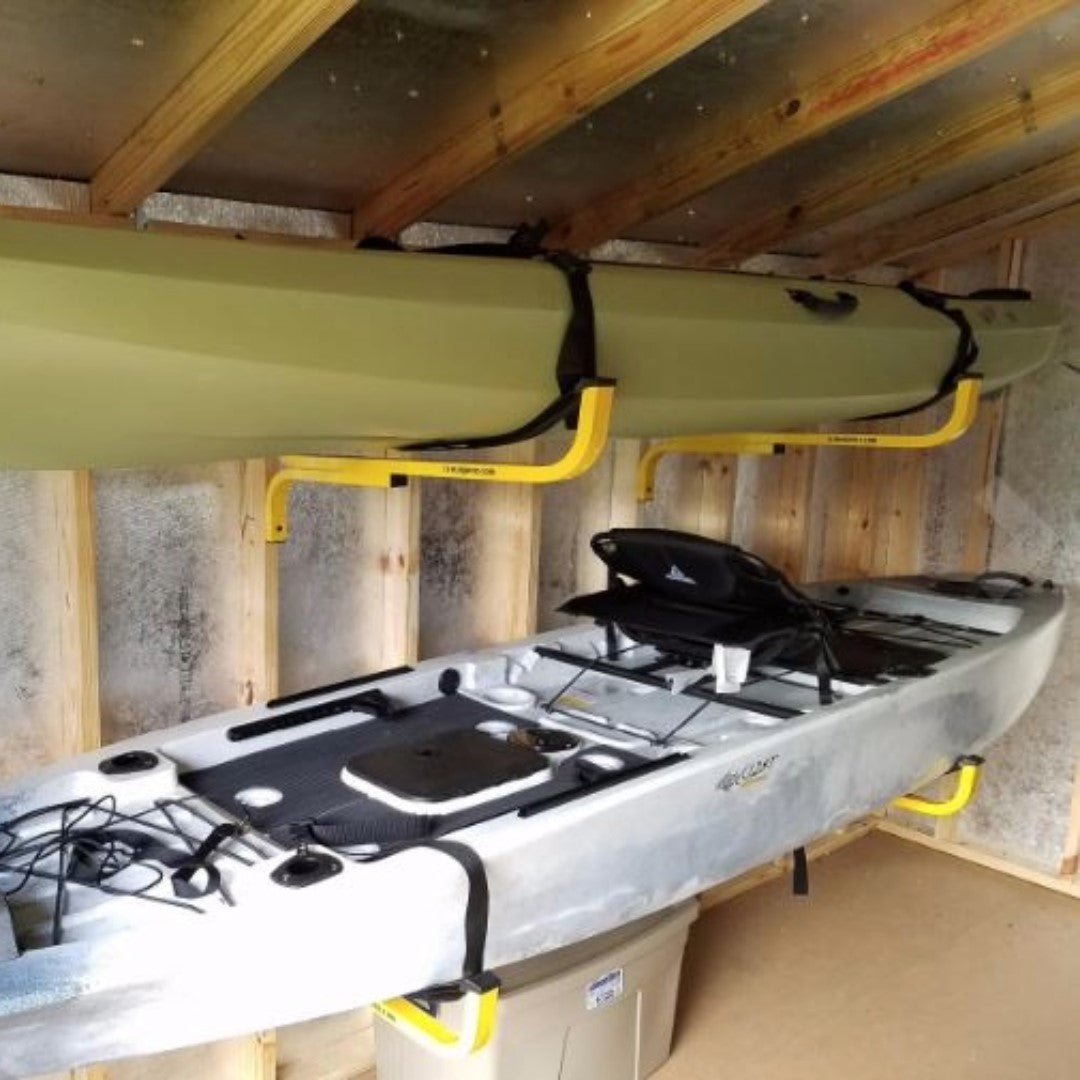 Universal FLAT Rack, Wall Storage, Suspenz, Safety Yellow at Festive Water Paddlesports