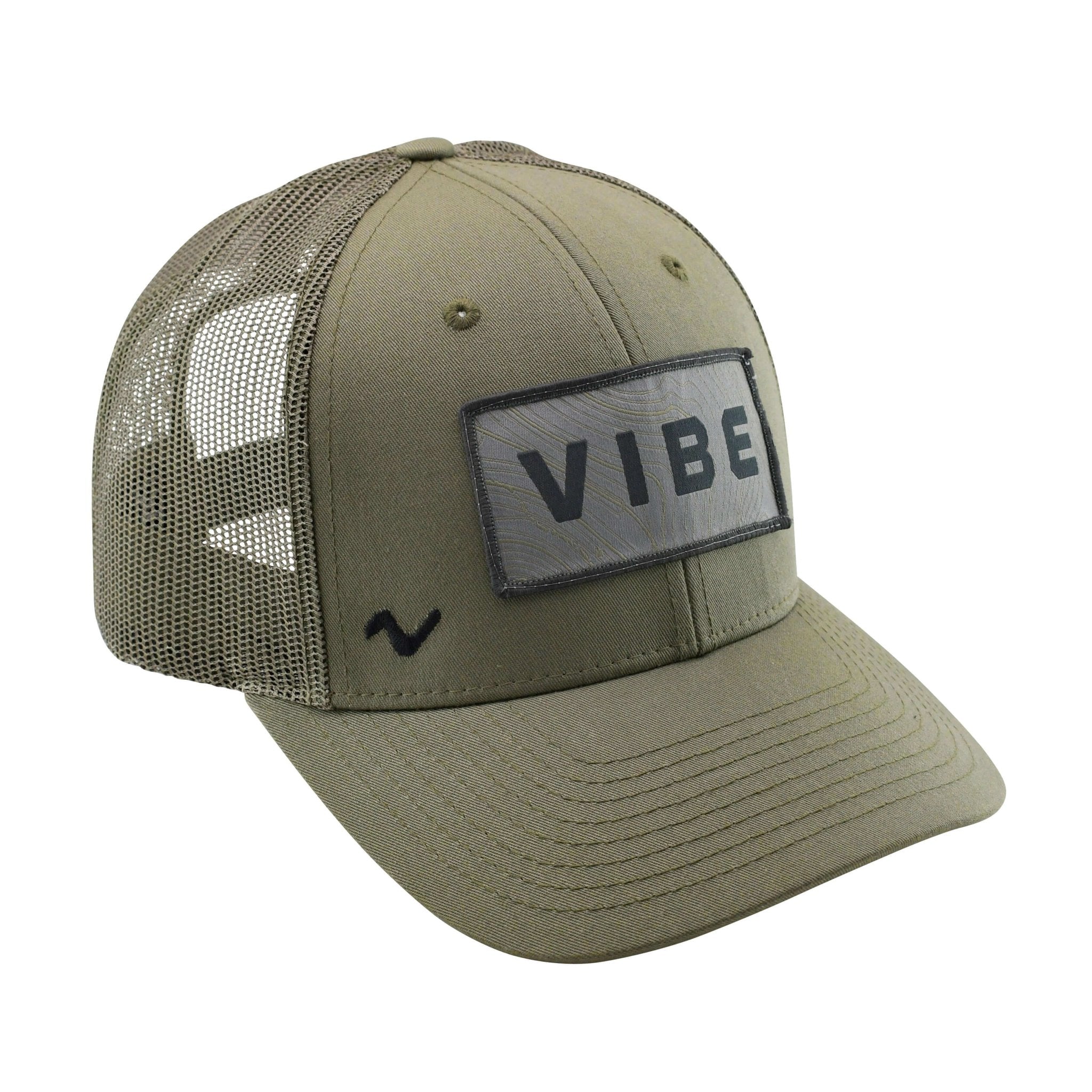 Vibe Trucker Hat - Youth Size, Apparel, Vibe Kayaks, Olive Green at Festive Water Paddlesports