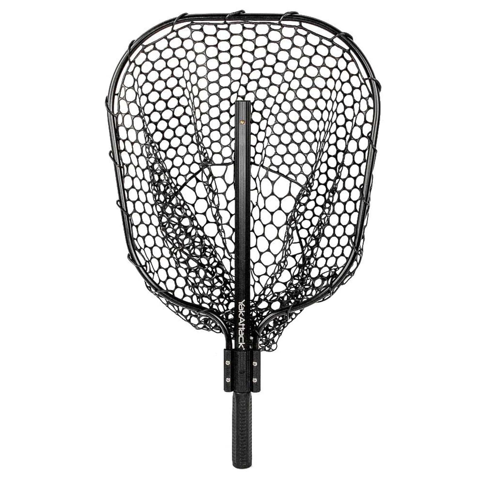 YakAttack 16"x19" Landing Net with 24" Telescoping Handle and Rubber Netting, Black, Fishing net, YakAttack, , , at Festive Water Paddlesports