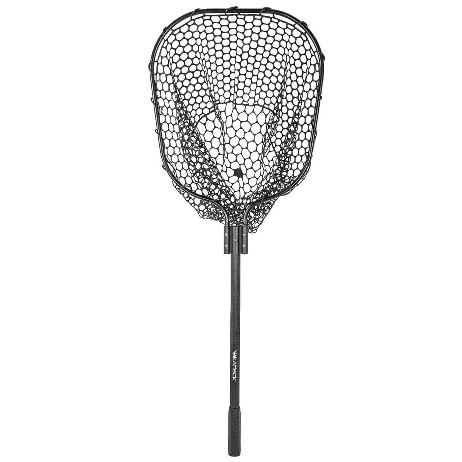 YakAttack 16"x19" Landing Net with 24" Telescoping Handle and Rubber Netting, Black, Fishing net, YakAttack, , , at Festive Water Paddlesports