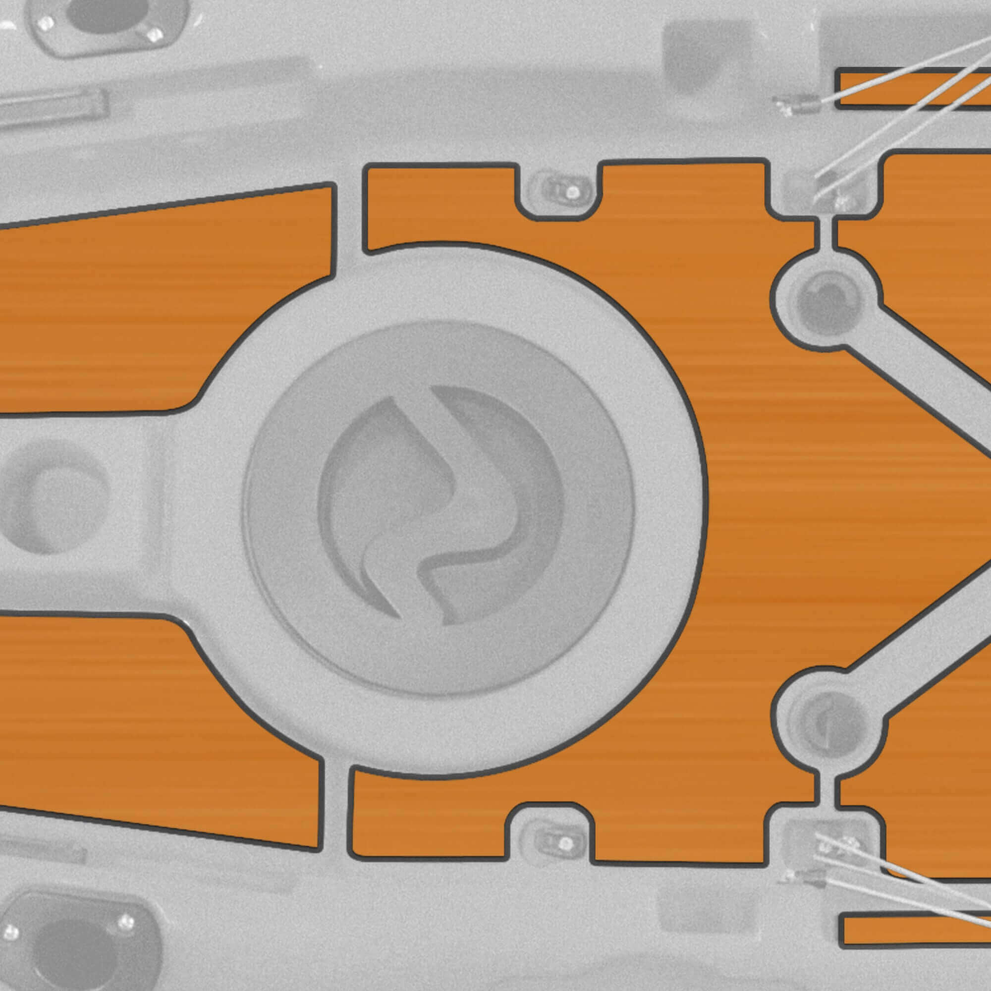 Yellowfin 100 Premium Deck Padding, Accessories, Vibe Kayaks, Teak at Festive Water Paddlesports
