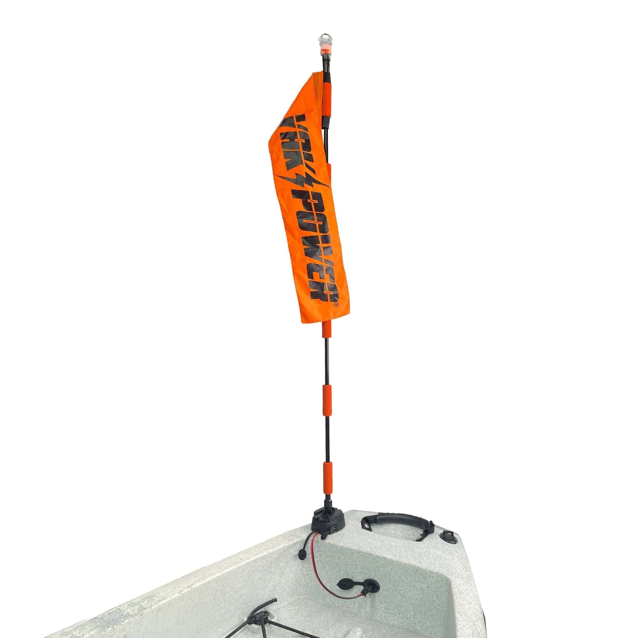 YP - LR360 - PRO Lightning Rod - NEW & IMPROVED Threaded Power Connectors - Extendable Powered 360 Degree Safety Light, Flag, and Optional Accessory Mount, Electronics, Yak Power, , , at Festive Water Paddlesports