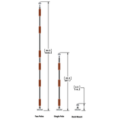 YP - LR360 - PRO Lightning Rod - NEW & IMPROVED Threaded Power Connectors - Extendable Powered 360 Degree Safety Light, Flag, and Optional Accessory Mount, Electronics, Yak Power, , , at Festive Water Paddlesports