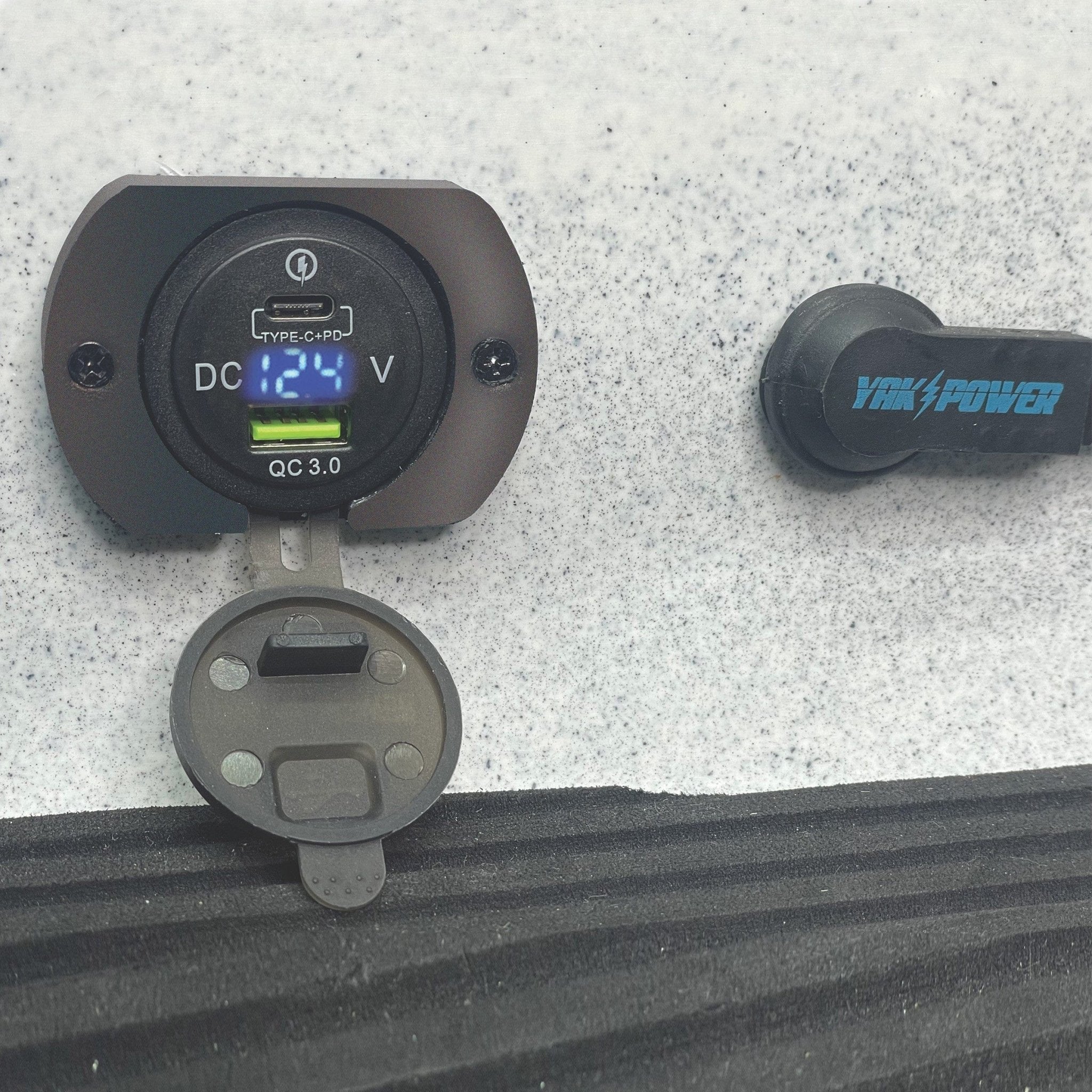 YP - UMP48 | Dual USB - C and USB QC3.0 Fast Charging Port with Voltmeter, , Yak Power, , , at Festive Water Paddlesports