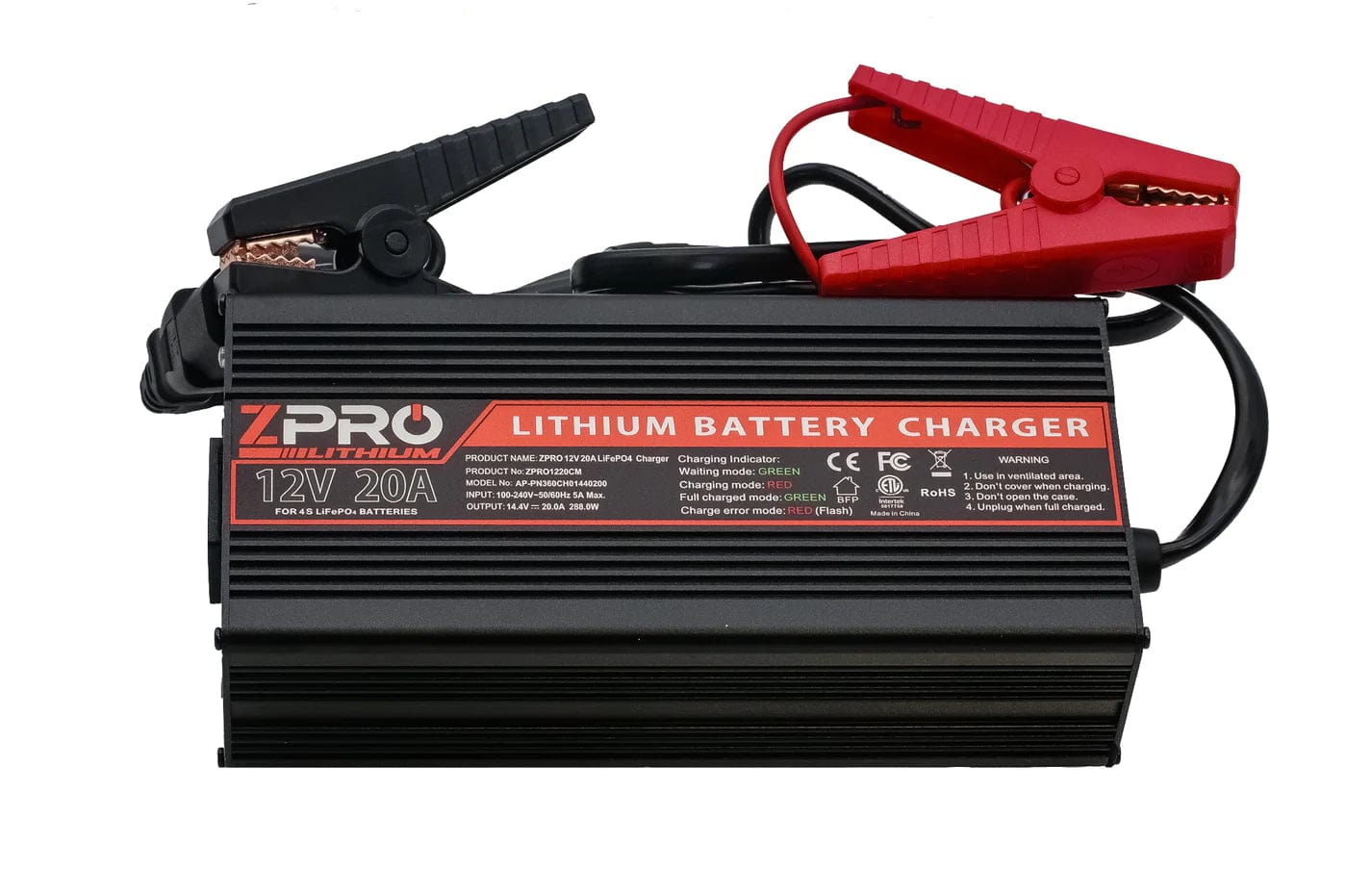 ZPro 12v 20a Lithium Battery Charger, Battery, ZPro, , , at Festive Water Paddlesports