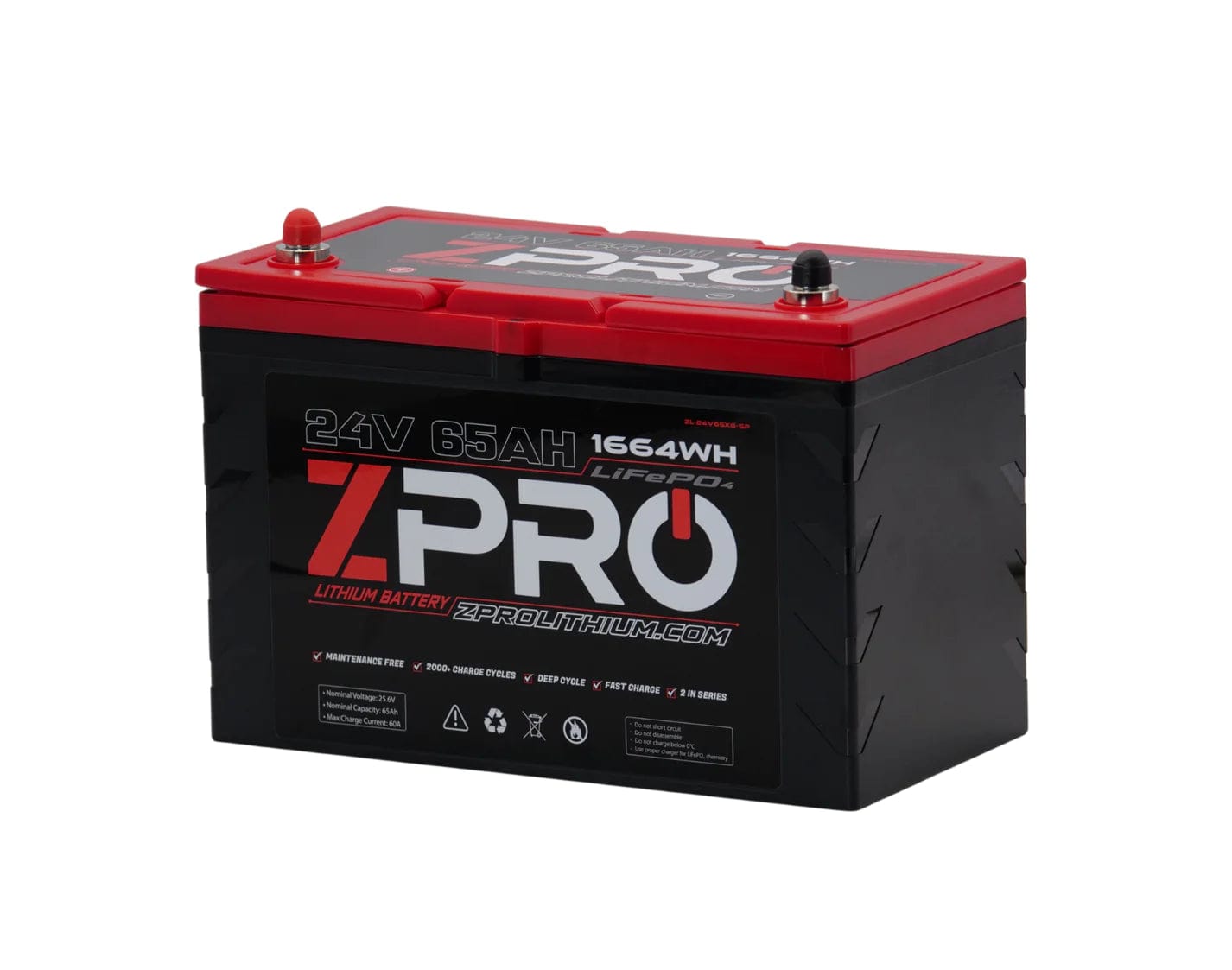 ZPro 24v 65ah Lithium Battery, Battery, ZPro, , , at Festive Water Paddlesports