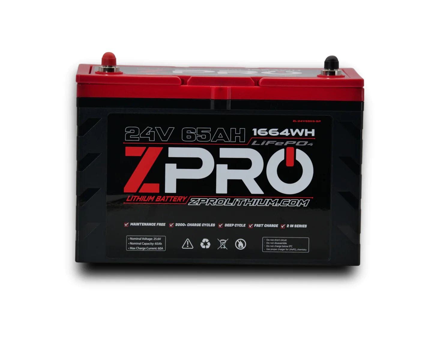 ZPro 24v 65ah Lithium Battery, Battery, ZPro, , , at Festive Water Paddlesports