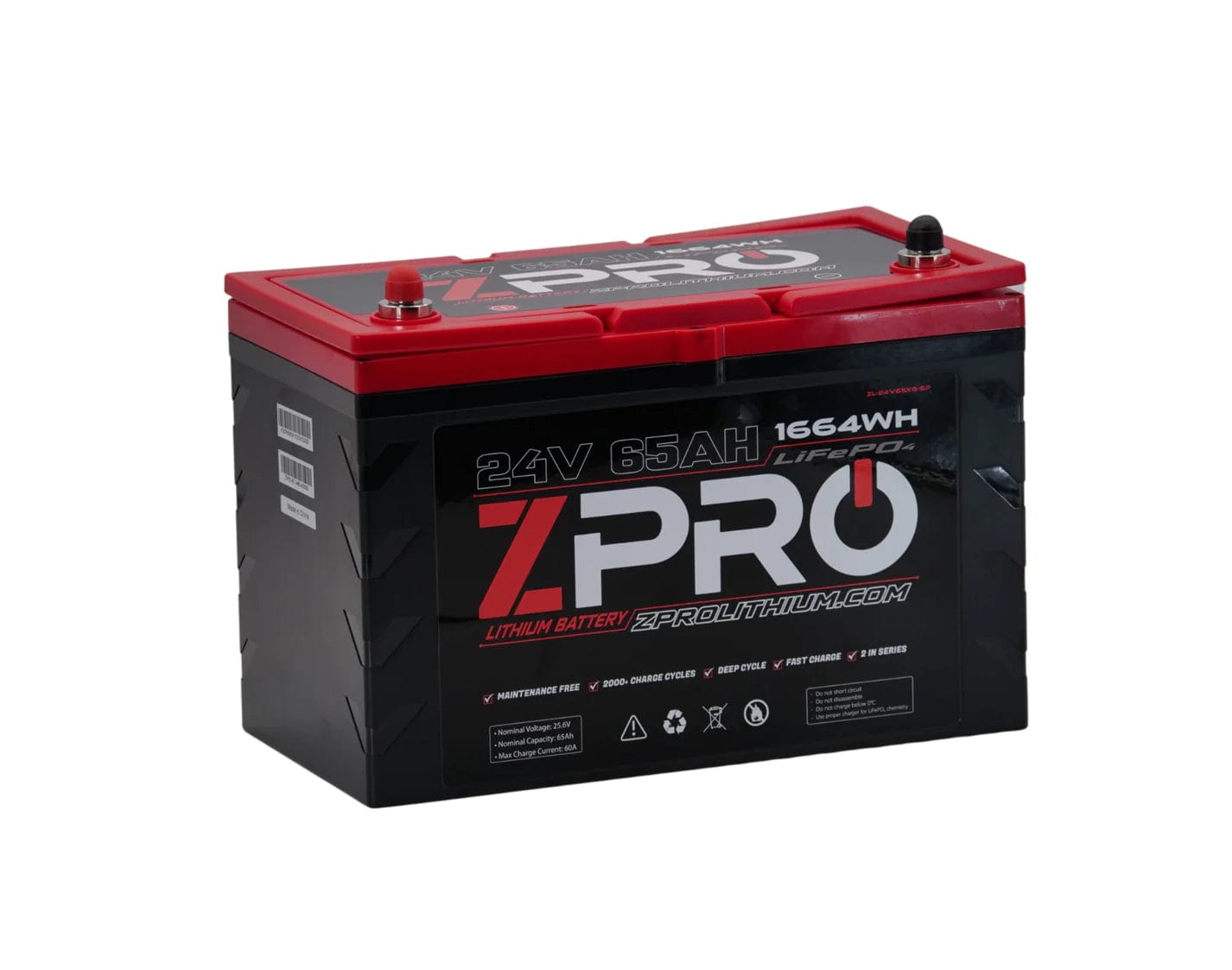 ZPro 24v 65ah Lithium Battery, Battery, ZPro, , , at Festive Water Paddlesports